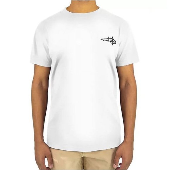 Reel Life Men's Neptune Ocean Washed Shortsleeve Graphic TEE White Medium NWT - Picture 1 of 6
